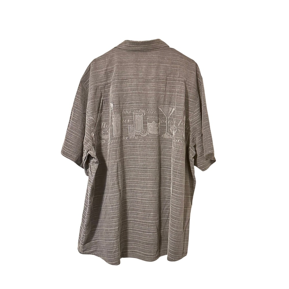 Tommy Bahama Mens XXL Line Em Up Shirt Steel Wool Grey Cocktail Graphic NWT - Picture 7 of 12